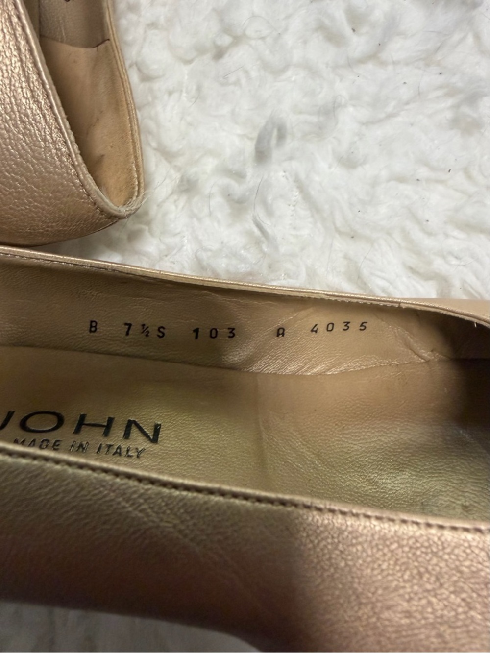 St. John Metallic Taupe Leather Pointed-Toe Pumps - Picture 5 of 5